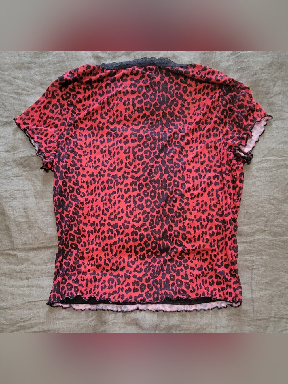 Hot Topic Cheetah Print Mesh Top Size xl - Picture 6 of 8